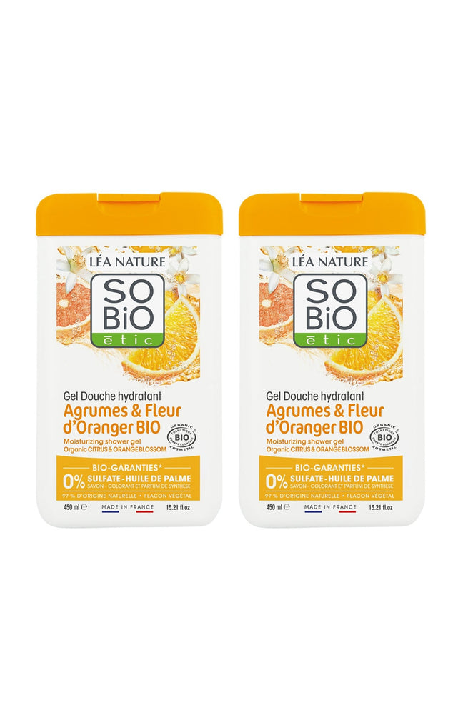Gels douche bio hydratants - Agrumes & fleur d'oranger - 2 x 450 ml