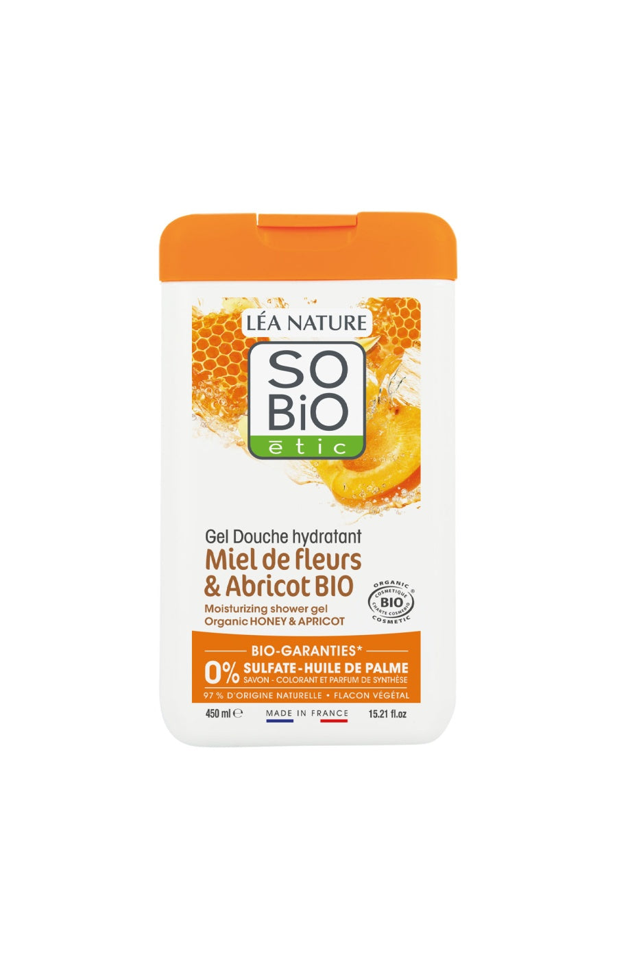 Gel douche bio hydratant - Miel de fleurs & abricot - 450 m