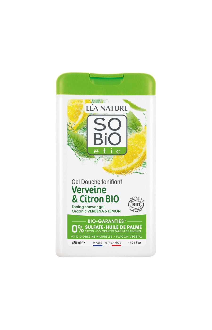 Gel douche bio tonifiant - Verveine & Citron - 450 ml