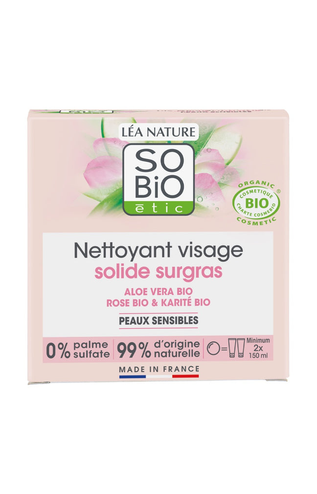 Nettoyant solide surgras bio - Aloe vera - Peaux sensibles