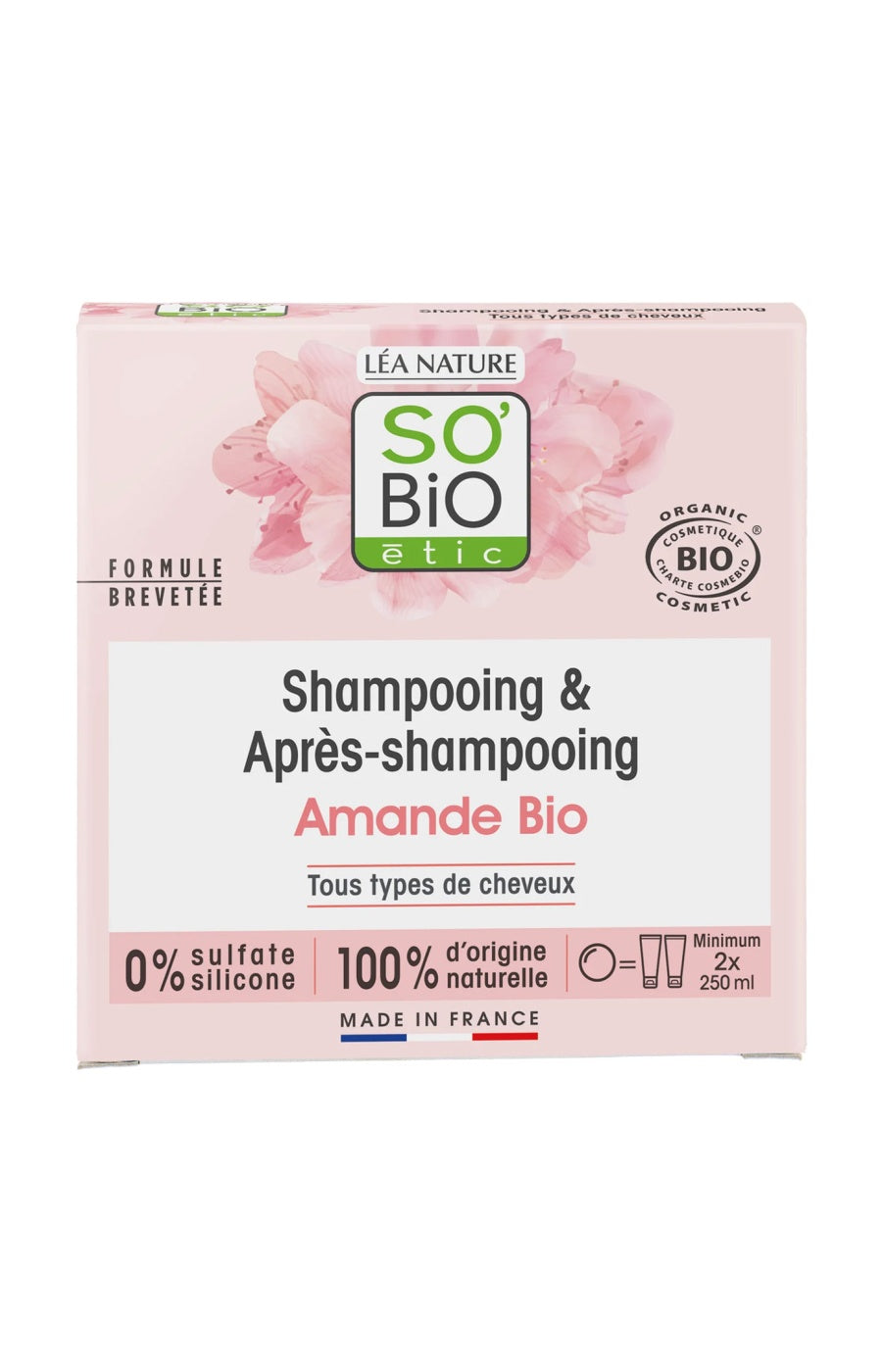 Shampoing solide 2-en-1 bio - Amande  - 65 g