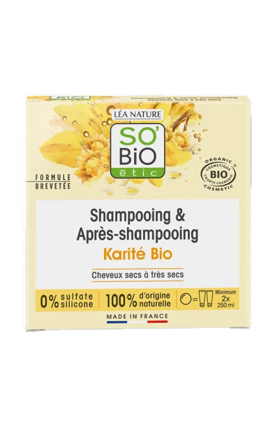 Shampoing solide 2-en-1 bio - Karité - 65 g