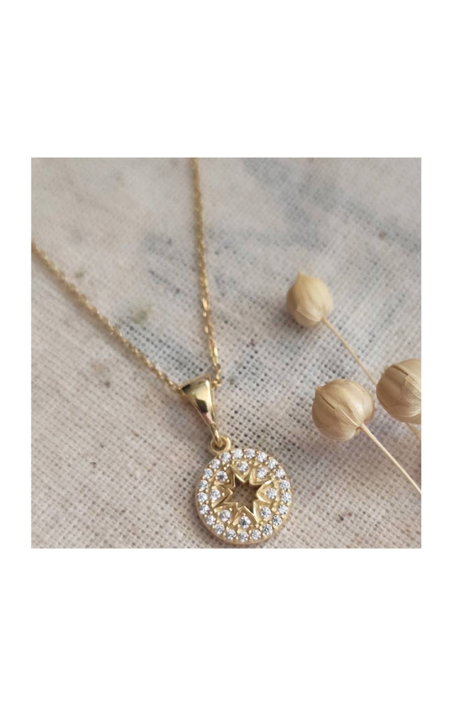 Collier étoile - Argent 925/000 plaqué or & zircons