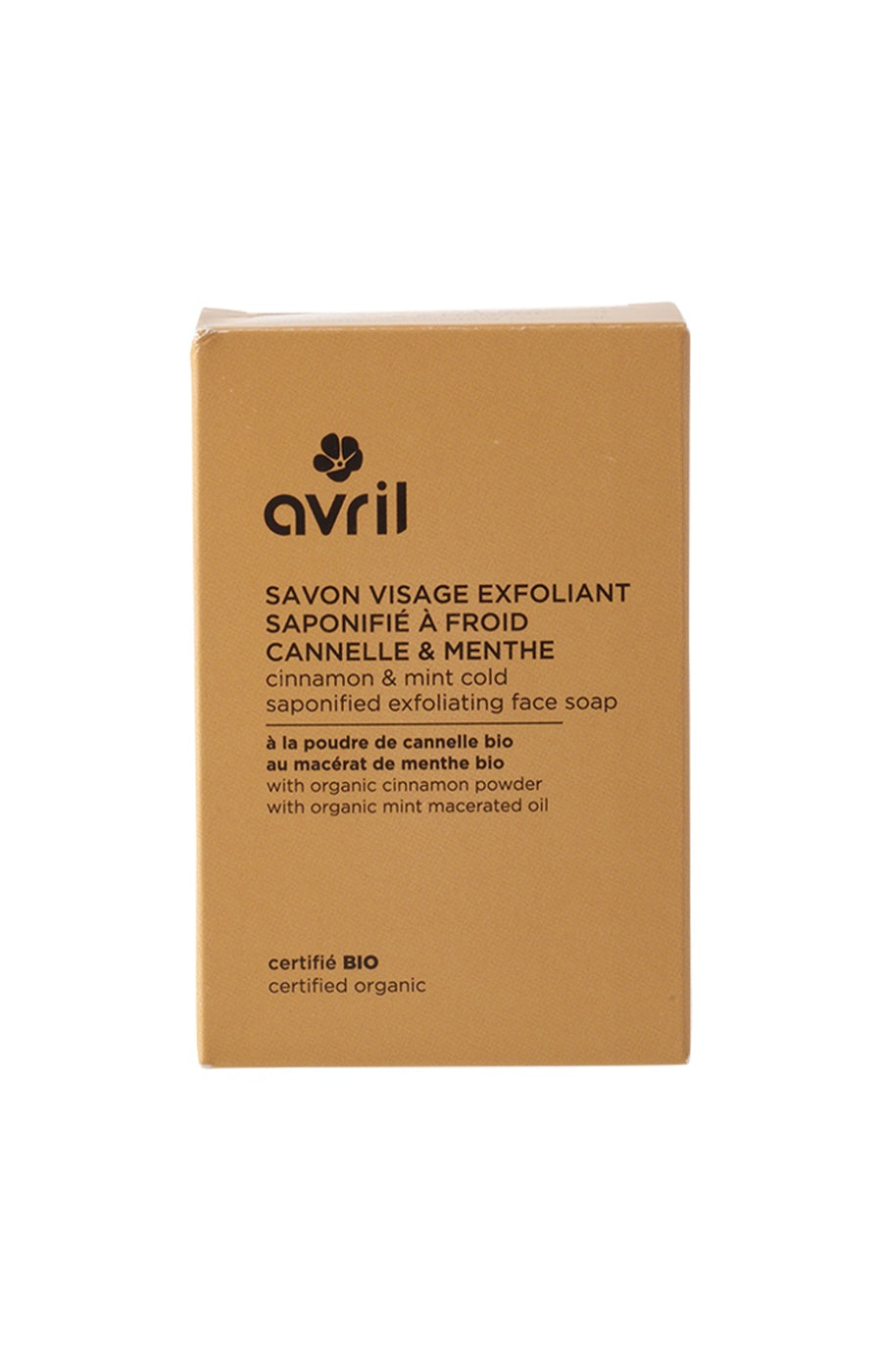 Savon solide exfoliant bio - Cannelle & menthe - Visage - 100 g