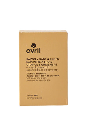 Savon solide bio - Orange & gingembre - Visage & corps - 100 g