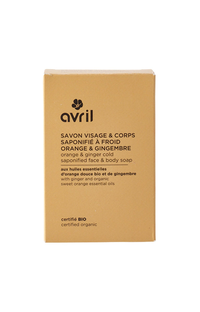 Savon solide bio - Orange & gingembre - Visage & corps - 100 g