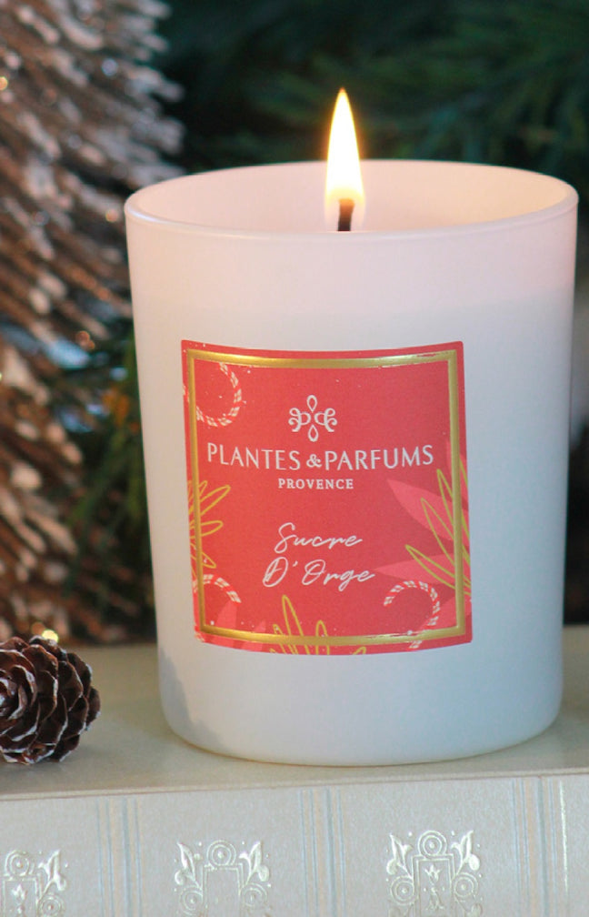 Bougie végétale parfumée - Sucre d'orge - Fruité gourmand - 180 g