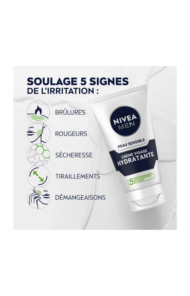 Crème hydratante - Peaux sensibles - Homme - 75 ml