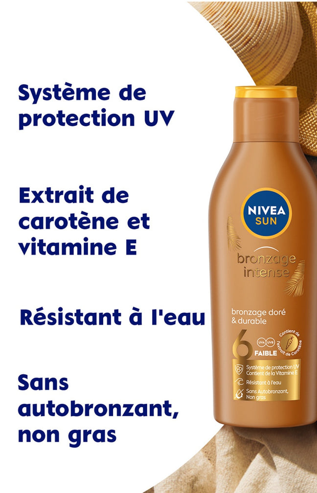 Lait bronzage intense - FPS 6 - Corps - 200 ml