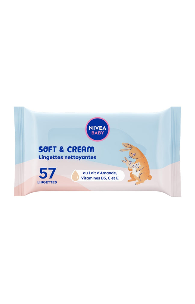 Lingettes nettoyantes multi-usages - Soft & Cream - Bébé - 57 unités