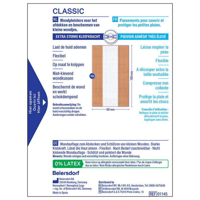 Bandes de pansements flexibles - Classic - 1 m x 6 cm - 2 unités