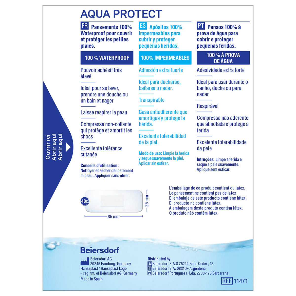 Pansements waterproof ultra-adhésifs - Aqua Protect - 40 unités