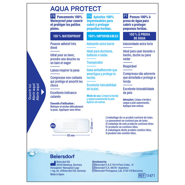 Pansements waterproof ultra-adhésifs - Aqua Protect - 2 x 40 unités