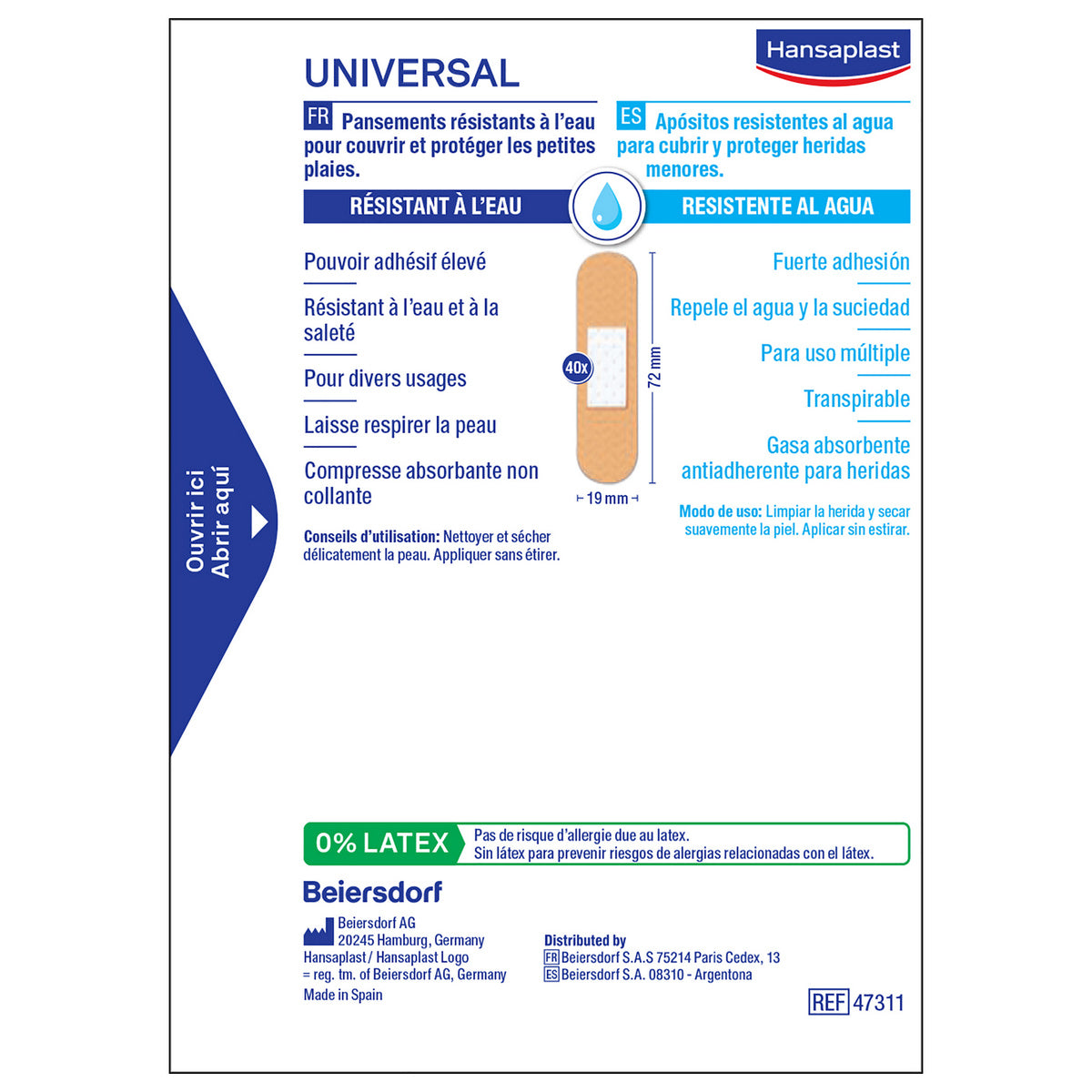 Pansements waterproof - Universal - 40 unités