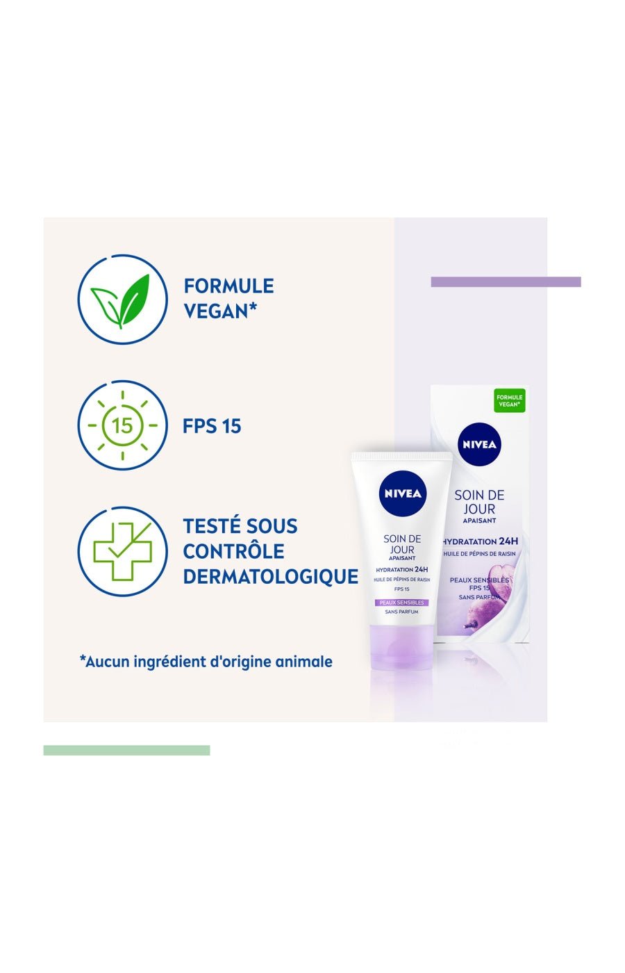 Crème de jour apaisant & hydratant 24h SPF 15 - Sensitive - Peaux sensibles