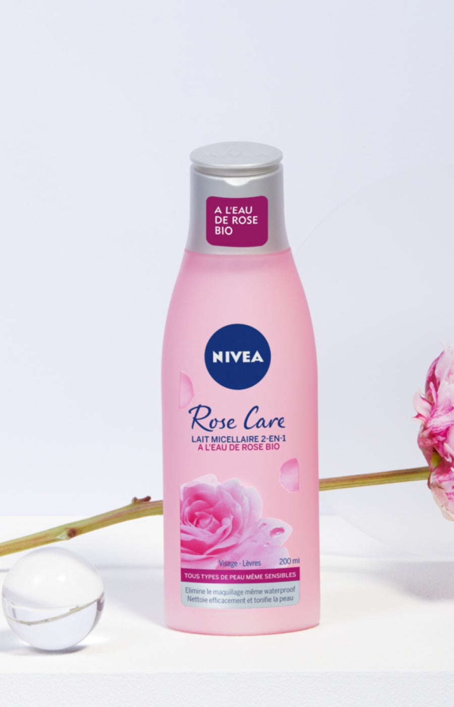 Lait micellaire démaquillant - Eau de rose bio - Rose Care
