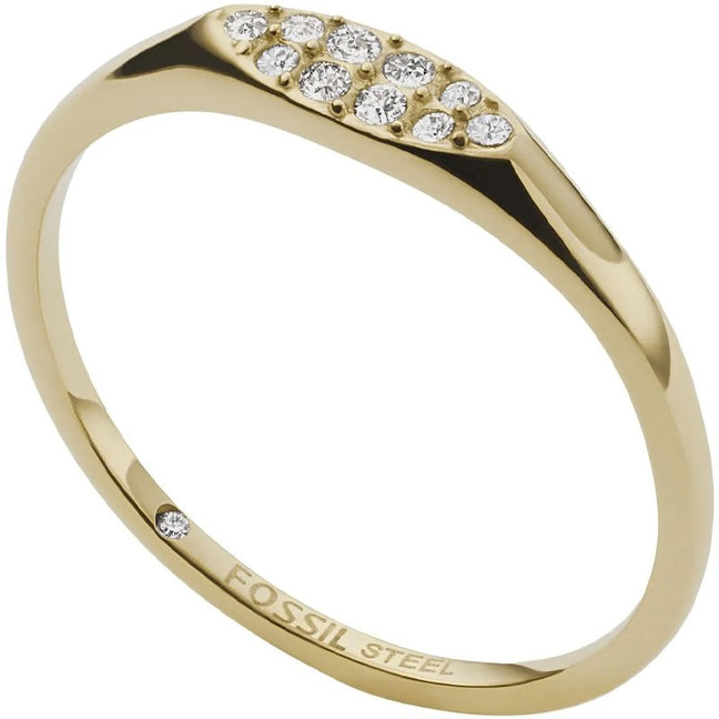 Bague - Acier inoxydable doré & zirconium