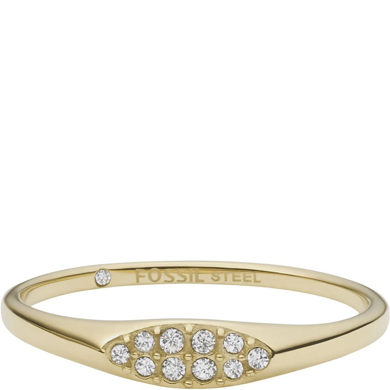 Bague - Acier inoxydable doré & zirconium