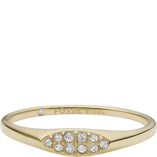 Bague - Acier inoxydable doré & zirconium