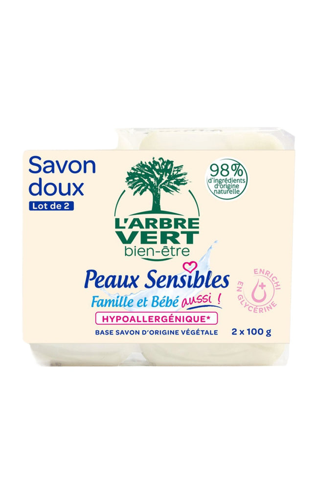 Savons solides doux - Peaux sensibles - Corps, visage & mains - 48 x 100 g