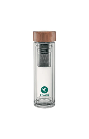 Bouteille infuseur double paroi - Verre -  420 ml