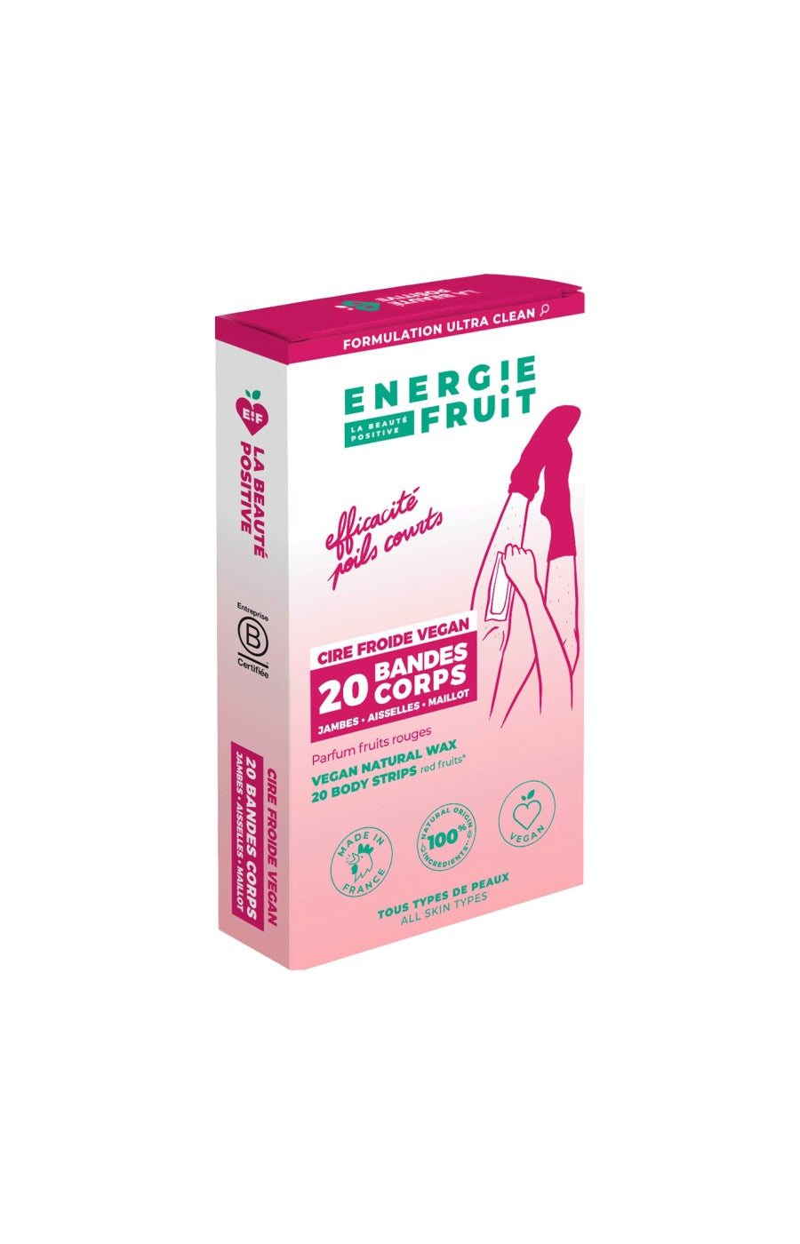 Bandes de cire froide naturelle - Fruits rouges - Corps - 20 unités
