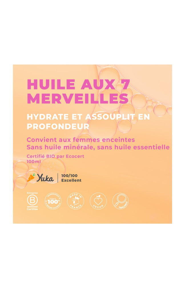 Huile hydratante bio - 7 huiles - Corps - 100 ml