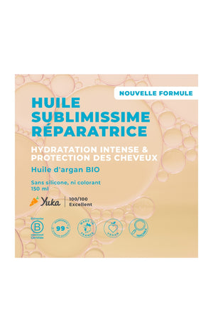 Huile capillaire au monoï & argan bio - Cheveux secs & abîmés - 150 ml