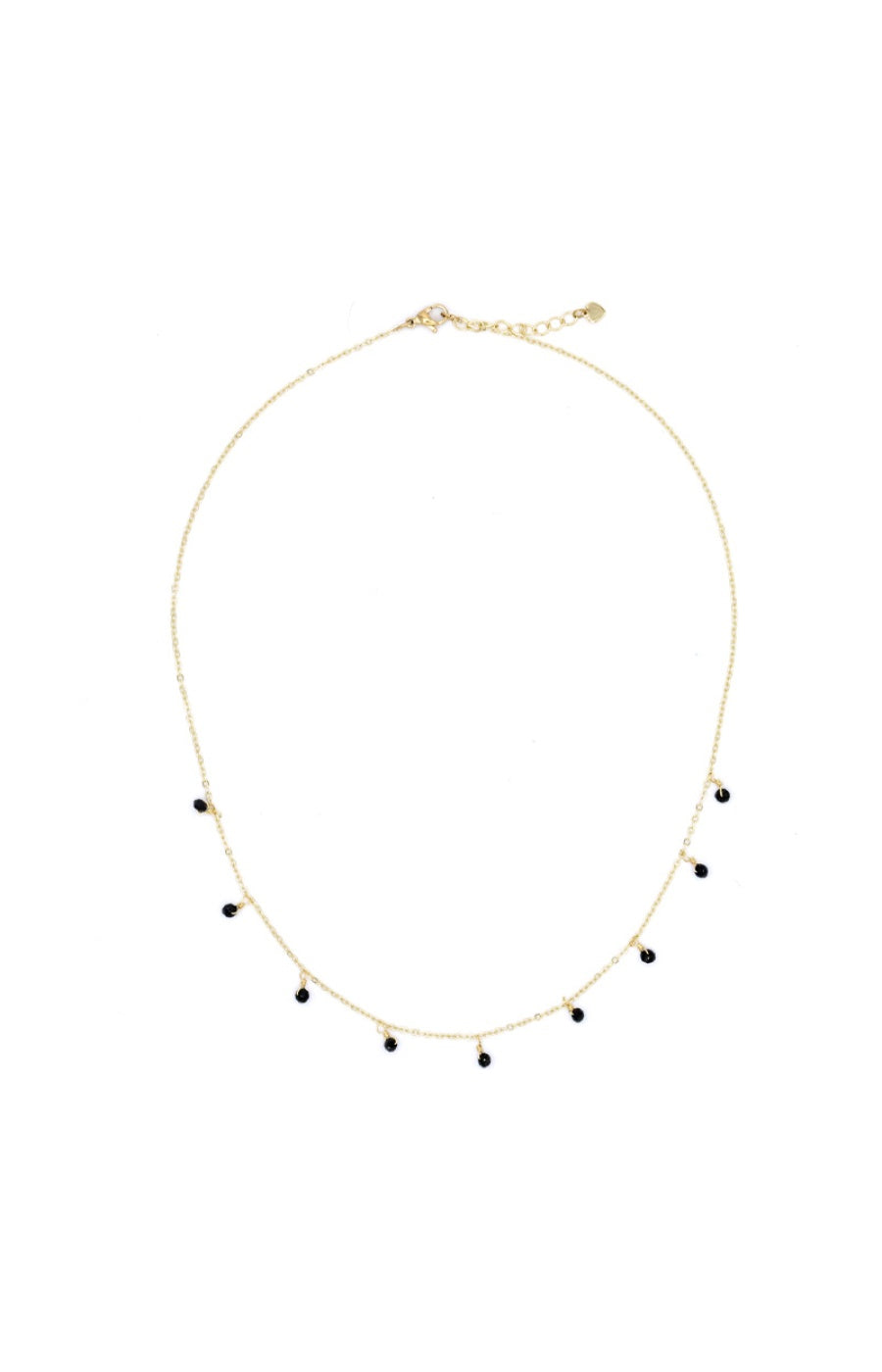 Collier Naili - Laiton doré & jade noire