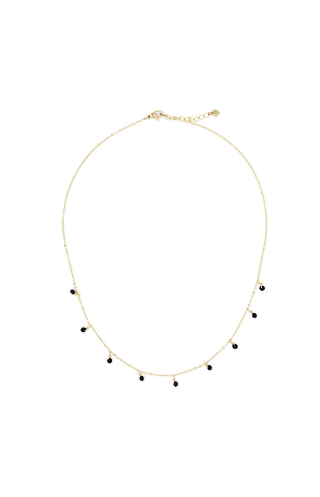 Collier Naili - Laiton doré & jade noire