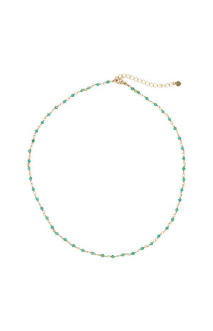 Collier Elisa - Laiton doré & amazonite