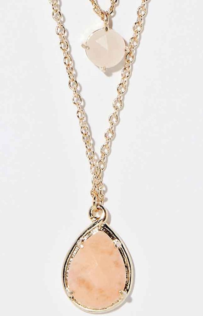 Collier Manhoé - Laiton doré & aventurine orange
