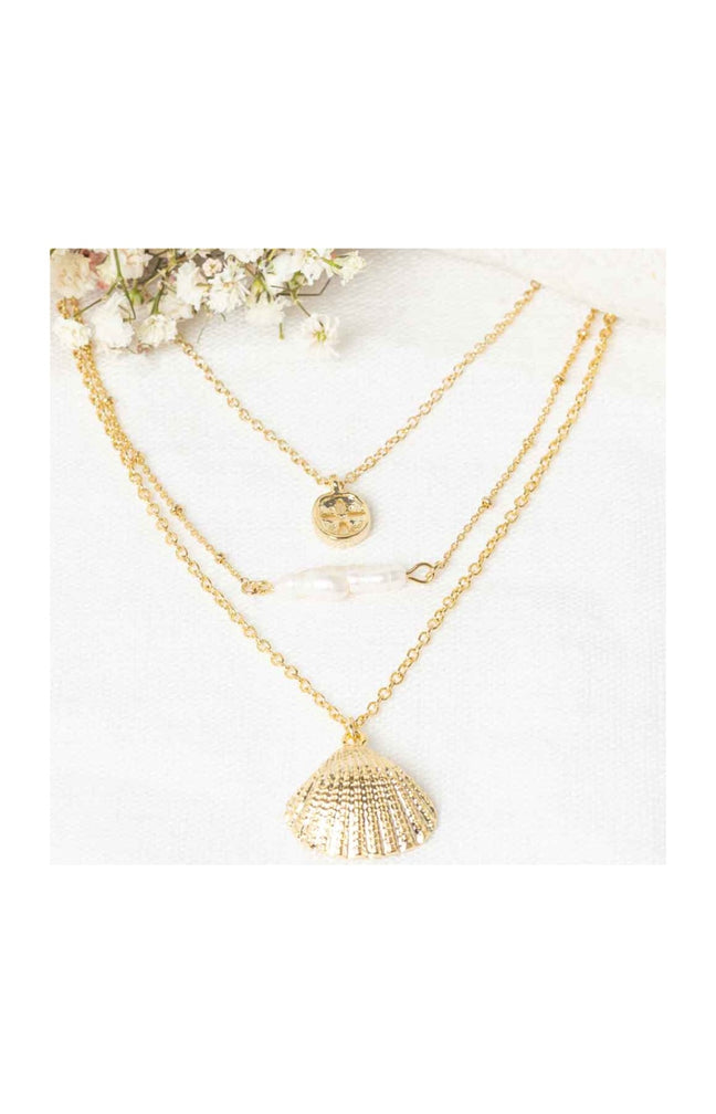 Collier Priscille - Laiton doré & perles d'eau douce