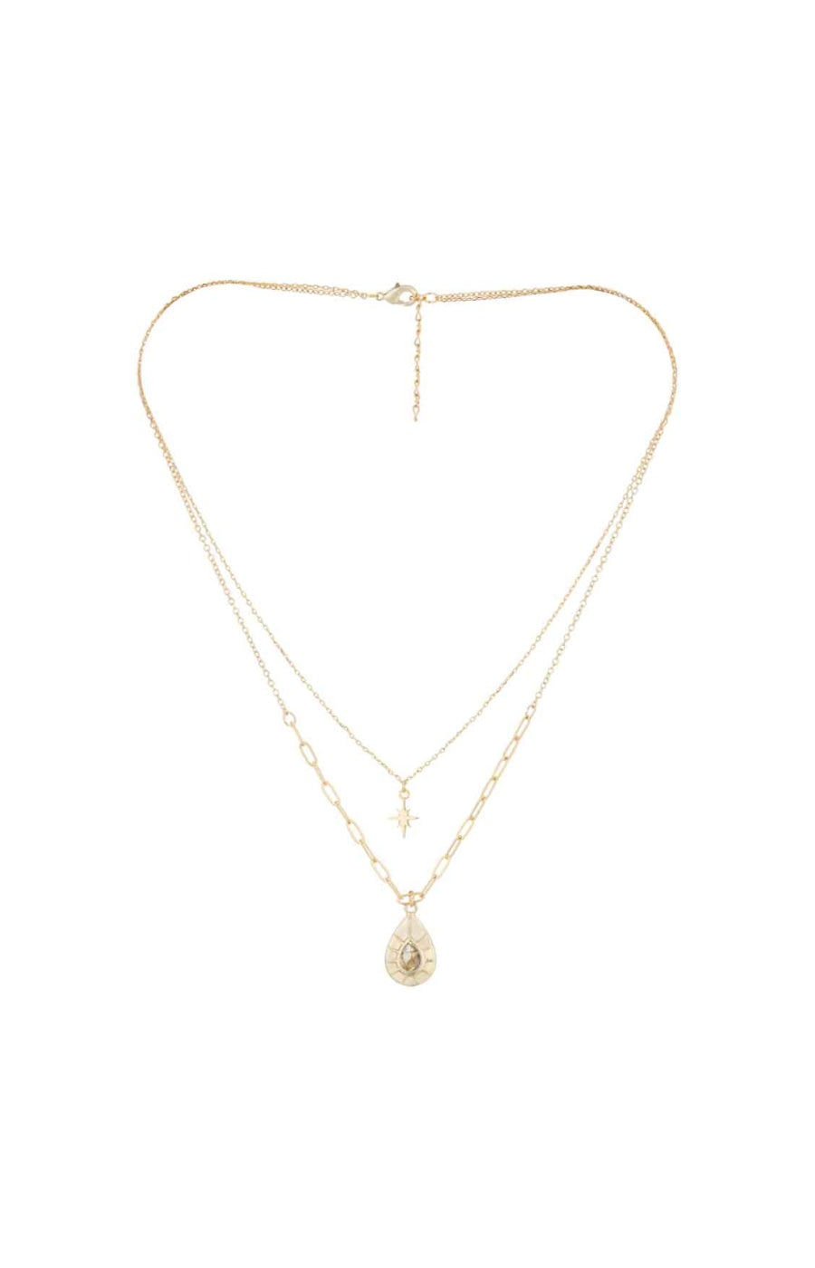 Collier Raïma - Laiton doré & labradorite