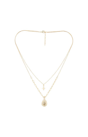 Collier Raïma - Laiton doré & labradorite