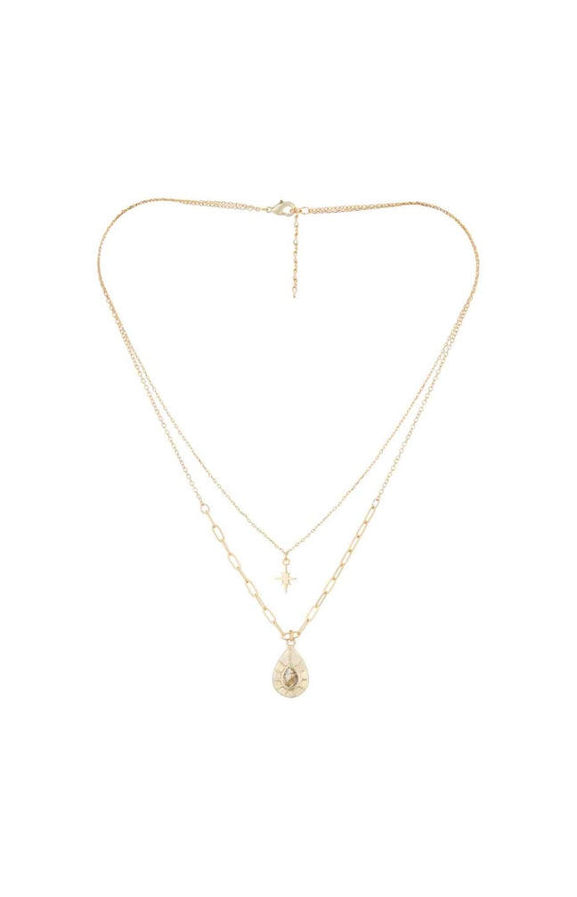Collier Raïma - Laiton doré & labradorite