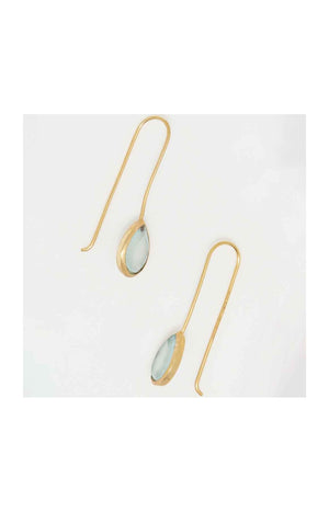 Boucles d'oreilles Rosalie - Laiton doré & calcédoine