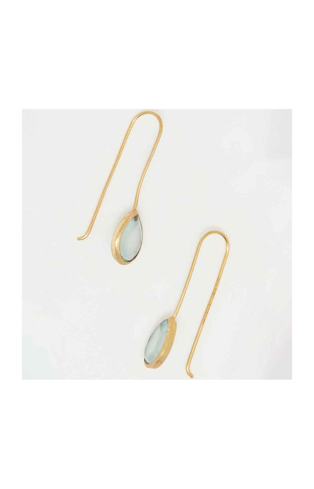 Boucles d'oreilles Rosalie - Laiton doré & calcédoine