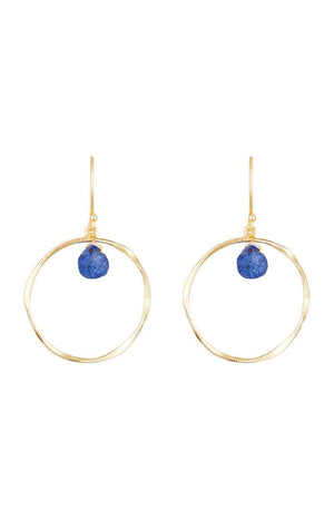 Boucle d'oreilles Véro - Laiton doré & lapis bleu