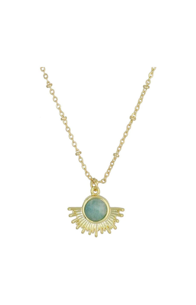 Collier Camille - Laiton doré & amazonite