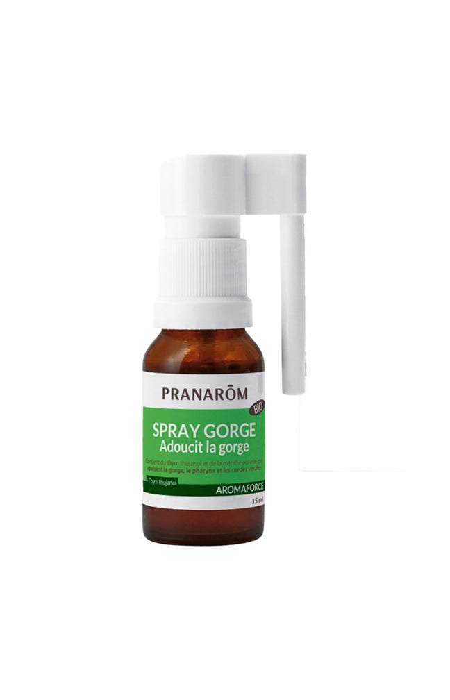 Spray pour la gorge apaisant bio - Menthe poivrée & thym - 15 ml