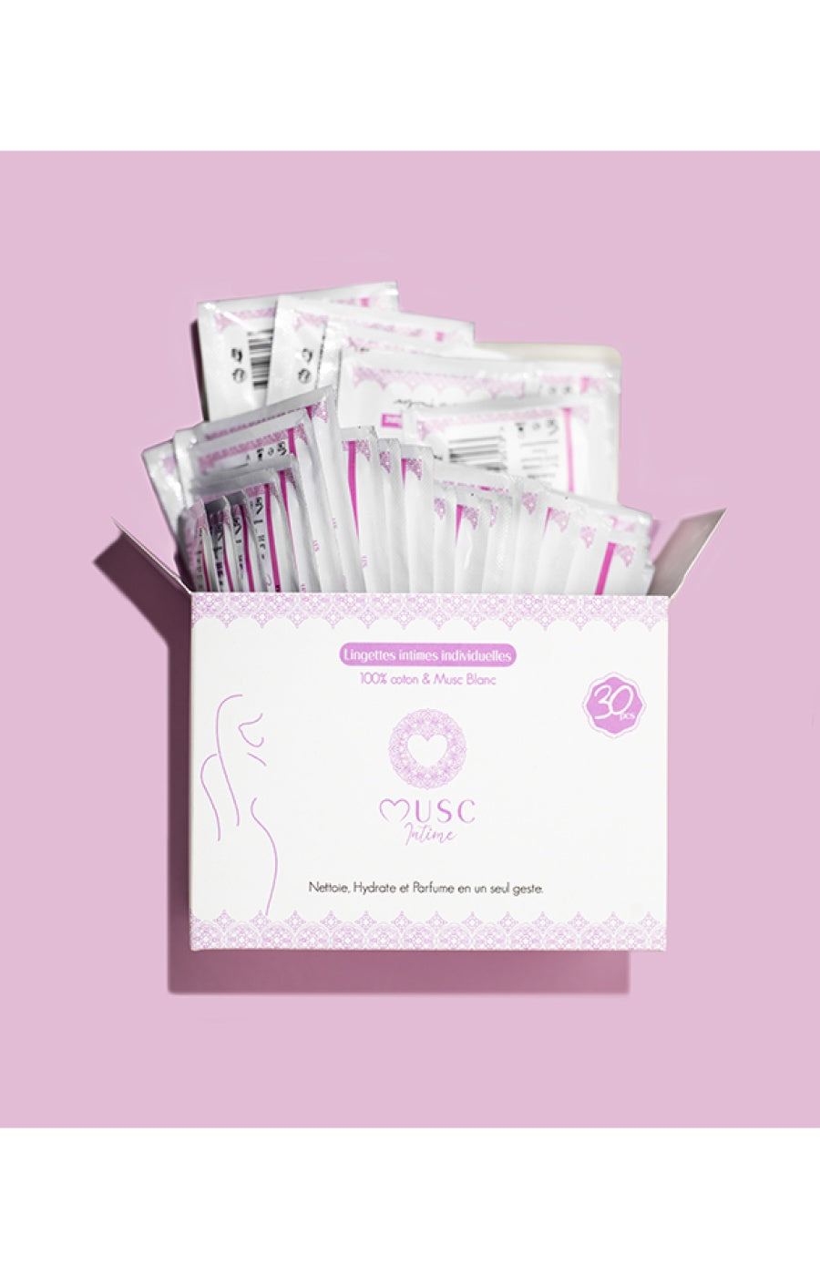 Lingettes naturelles - Musc blanc - 30 unités