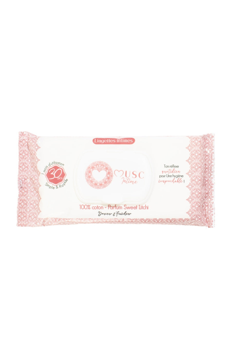 Lingettes intimes naturelles - La Délicieuse - Litchi - 30 unités