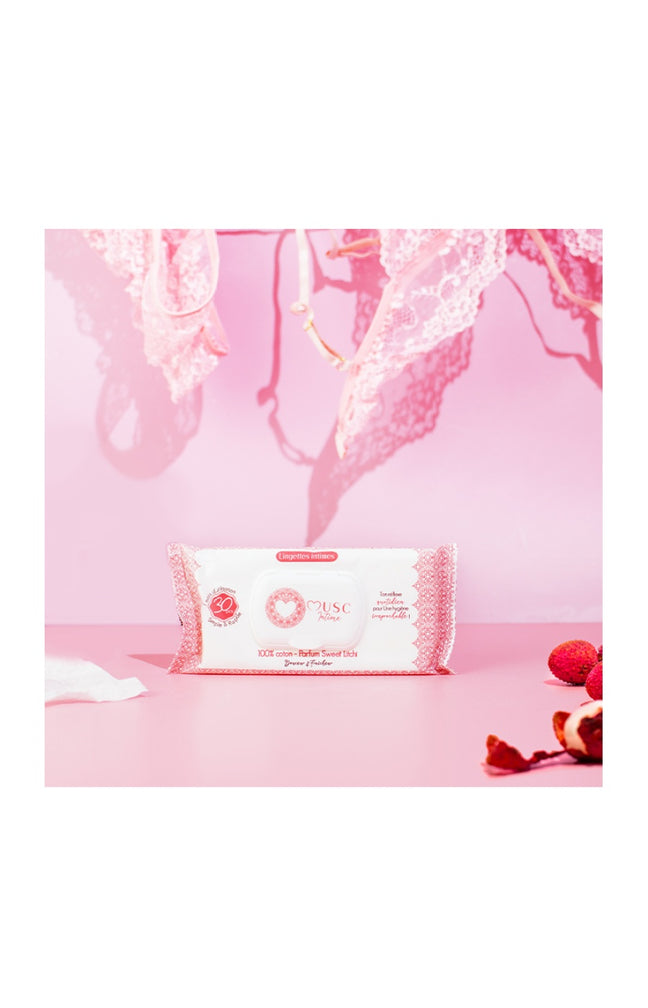 Lingettes intimes naturelles - La Délicieuse - Litchi - 30 unités
