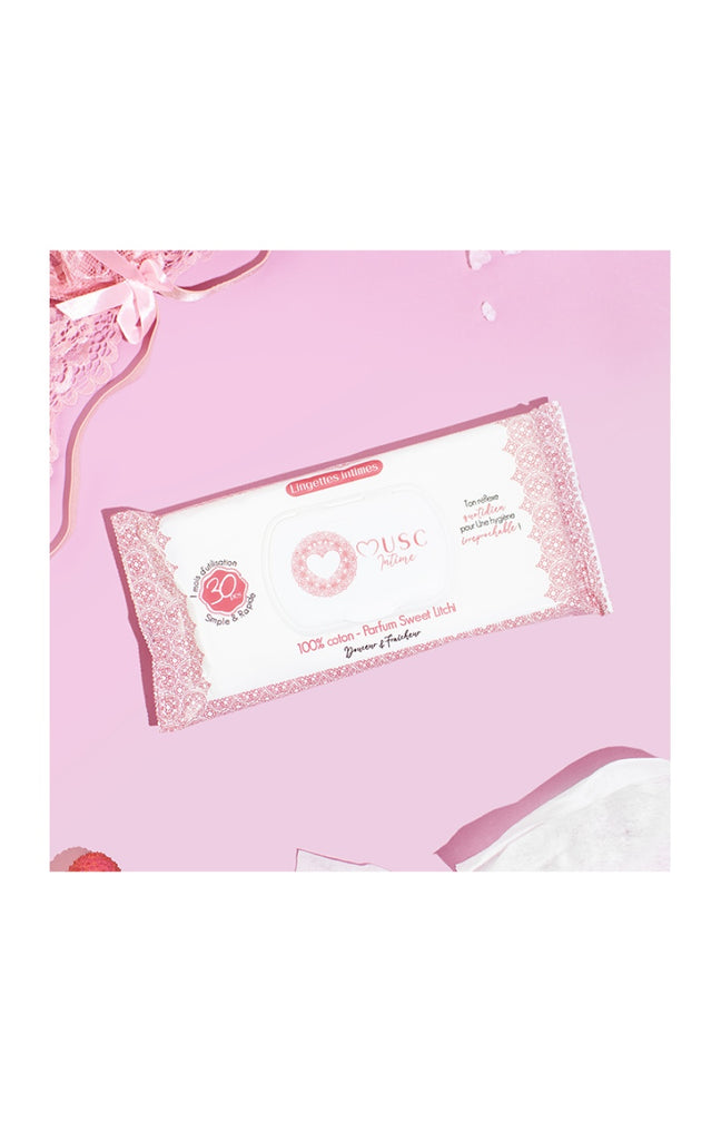 Lingettes intimes naturelles - La Délicieuse - Litchi - 30 unités