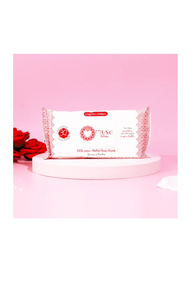 Lingettes intimes naturelles - L'Envoûtante - Rose - 30 unités