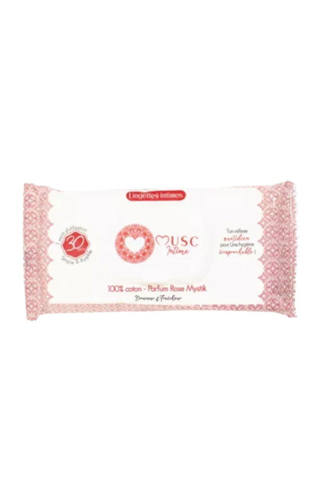 Lingettes intimes naturelles - L'Envoûtante - Rose - 30 unités