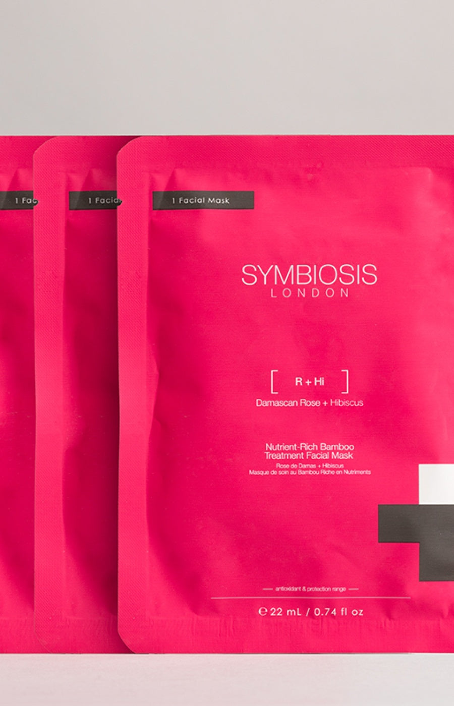 Masques en tissu apaisant - Rose de Damas & hibiscus - 3 unités