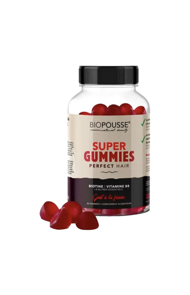Gummies croissance des cheveux -  Biotine, vitamines & zinc - Fraise - 1 mois