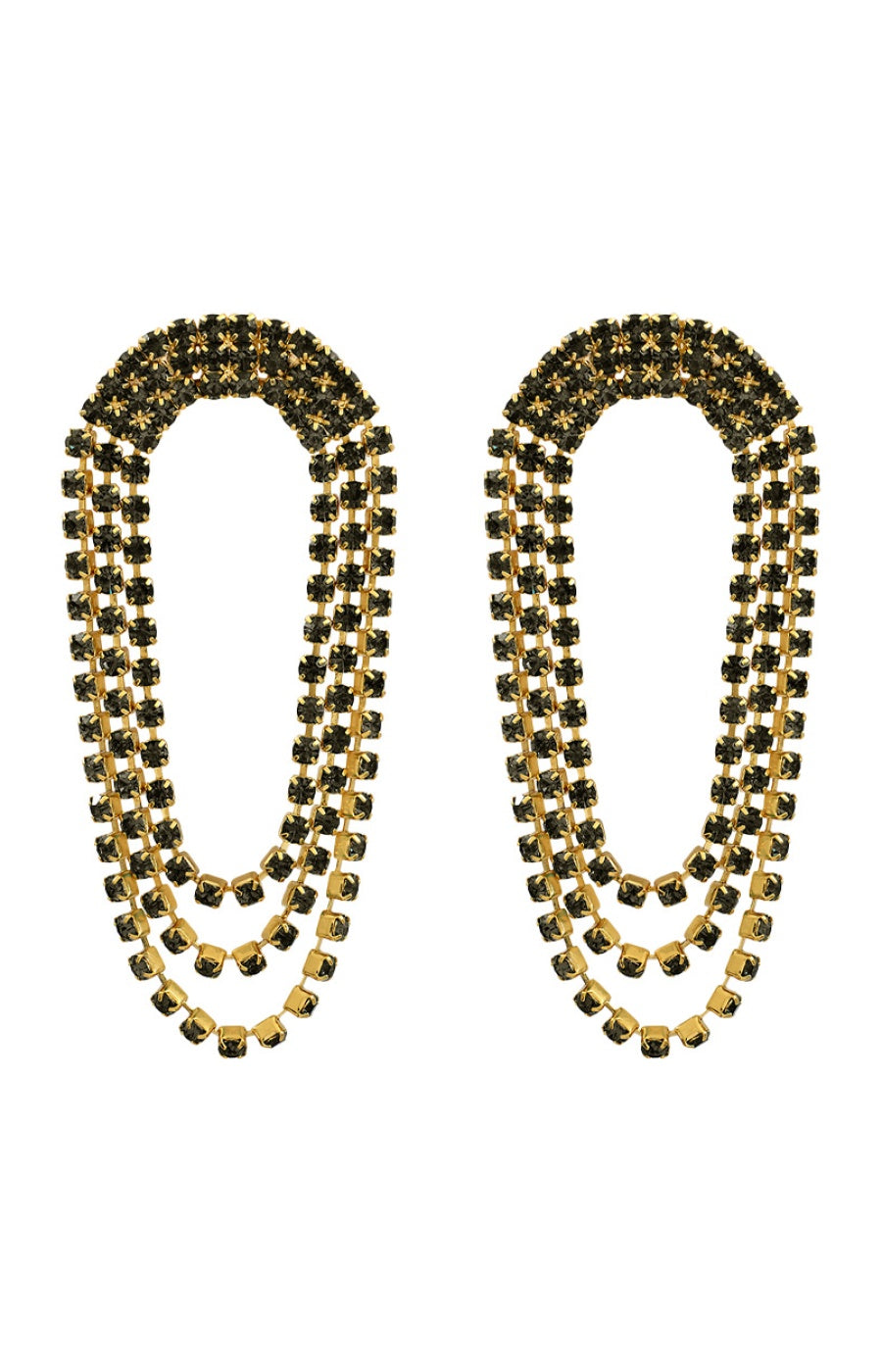 Boucles d'oreilles Sparkling - Métal doré & cristaux